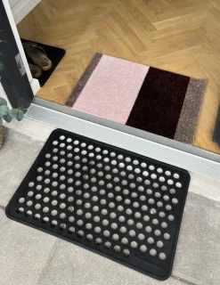 Stripe Horisontal Gulvtæppe, Bordeaux/Rose/Sand, 40x60 cm