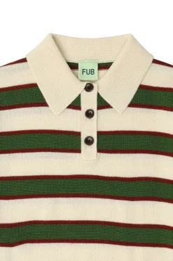 Striped Polo, Ecru, 120 cm