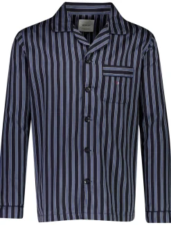 Striped Satin Pyjamas, Navy, XXL