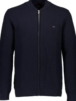 Structured Knit Cardigan, Navy, XXL