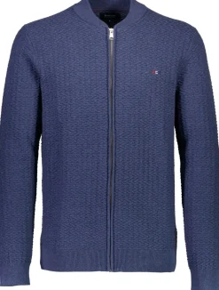 Structured Knit Cardigan, Blue Mel, XXL