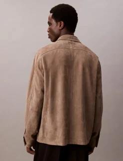 Suede Overshirt, Morel, L