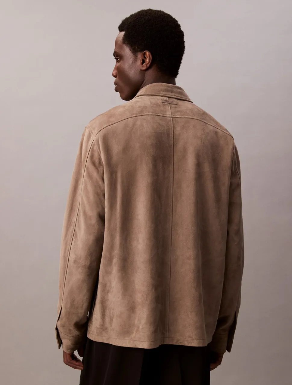 Suede Overshirt, Morel, L