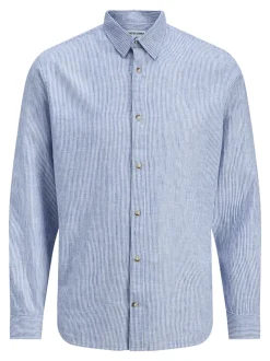 Summer Linen Blend Skjorte, Infinity Stripes, 164 cm