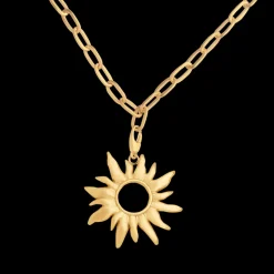 Sun Wild Large Vedhæng, Gold Plated