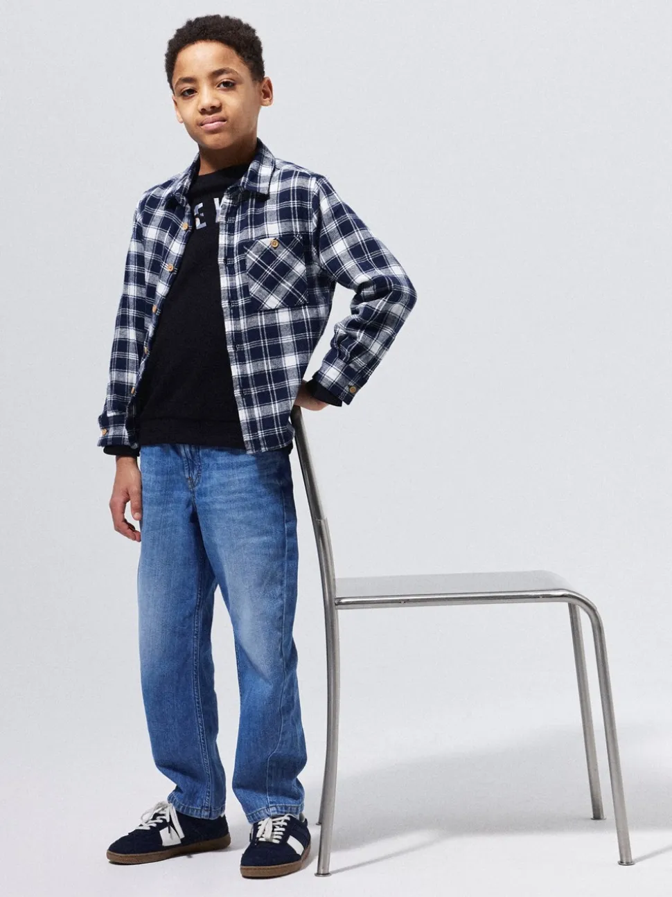 Sunda Skjorte, Navy Blazer, 146-152 cm