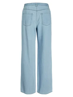 Sura Wide Linen Blend Jeans, Light Blue Denim, 29