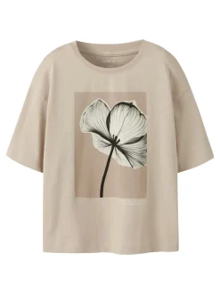 Svea T-shirt, Cement, 122-128 cm