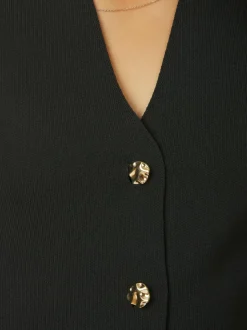 Sway Smooth Knit Vest, Black, 38