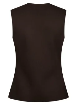 Sway Smooth Knit Vest, Dark Brown, 40