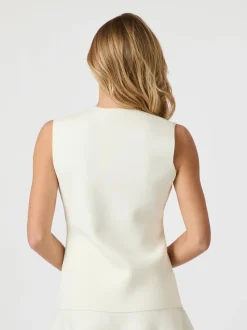 Sway Smooth Knit Vest, Off White, 40