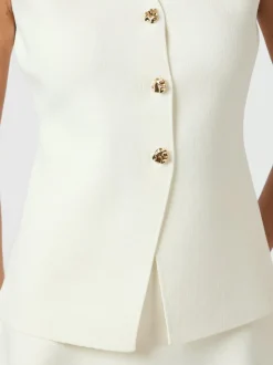 Sway Smooth Knit Vest, Off White, 40