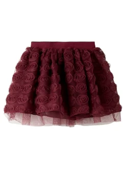 Sykia Tulle Nederdel, Burgundy, 98 cm