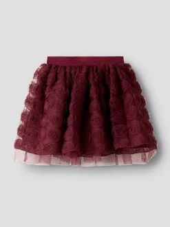 Sykia Tulle Nederdel, Burgundy, 98 cm