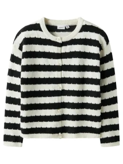 Sylvea Loose Knit Cardigan, Cloud Dancer, 134-140 cm