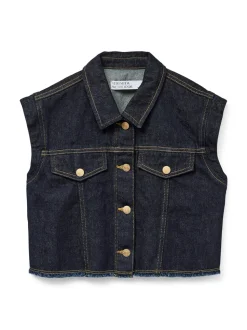 Tabitha Denim Vest, Dark Blue Denim, XL