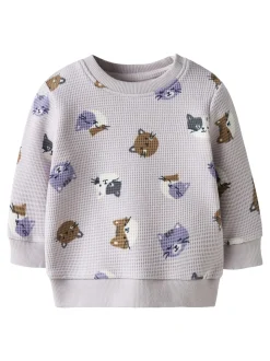 Tammie O-Neck Sweatshirt, Lilac Marble, 80 cn