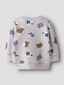 Tammie O-Neck Sweatshirt, Lilac Marble, 80 cn