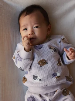 Tammie O-Neck Sweatshirt, Lilac Marble, 80 cn