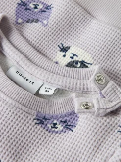 Tammie O-Neck Sweatshirt, Lilac Marble, 80 cn