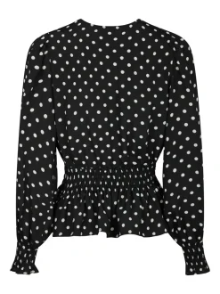 Tamona Crepe Dot Bluse, Black, 36