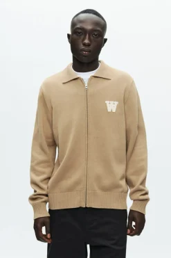 Tay Zipper Cardigan, Ermine, XXL