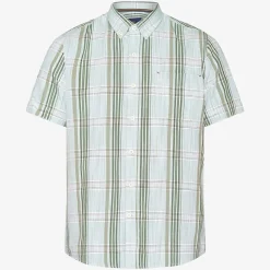 Teis Check Slub Skjorte, Worn Green, XL