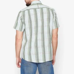 Teis Check Slub Skjorte, Worn Green, XL