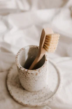 Terrazzo Tandbørsteholder, Rød/ Beige