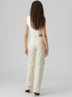 Tessa Højtaljede Jeans, Ecru, W31/L34