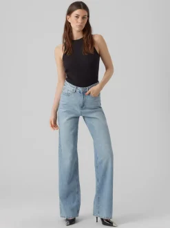 Tessa Højtaljede Jeans, Light Blue Denim, W32/L34