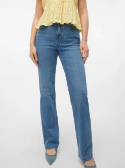 Tessa Højtaljede Jeans, Medium Blue Denim, W27/L32