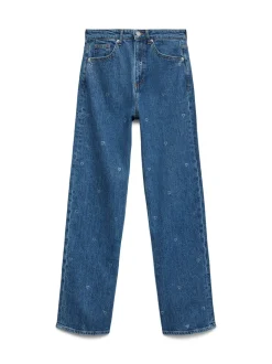 Tessa Rhine Hearts Jeans, Medium Blue Denim, W29/L34