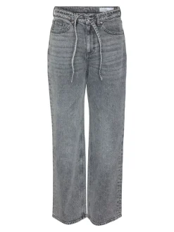 Tessa Wide Belt Jeans, Medium Grey Denim, W29/L32