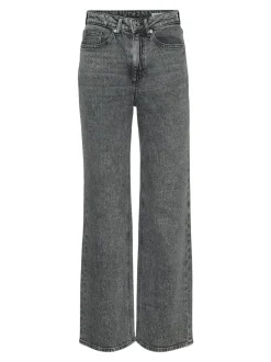 Tessa Wide Studs Jeans, Light Grey Denim, W33/L32
