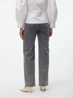 Tessa Wide Studs Jeans, Light Grey Denim, W33/L32