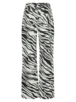 Tessa Wide Zebra Jeans, Bright White, W26/L32