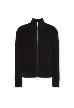 Texture Stitch Cardigan, Black, XL