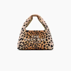 The Cheetah Leather Mini Sack Taske, Black Multi