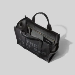 The Leather Medium Tote Bag, Sort