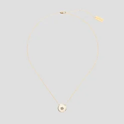 The Medallion Pendant Halskæde, Guld/Cream, 41+2,5 cm