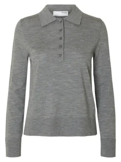 Thea Merino Striktrøje, Medium Grey Melange, S