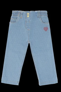 Theresa Dotty Denim Jeans, Blue Denim, 122 cm