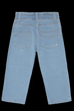 Theresa Dotty Denim Jeans, Blue Denim, 122 cm