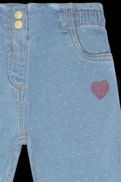 Theresa Dotty Denim Jeans, Blue Denim, 122 cm