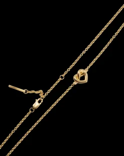 Tied Heart Halskæde, Gold Plated, 38,8-42,8 cm