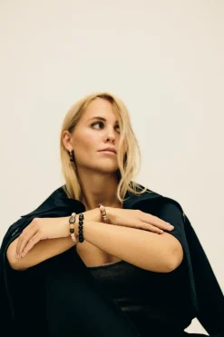 Tigereye Creoler, Gold Plated