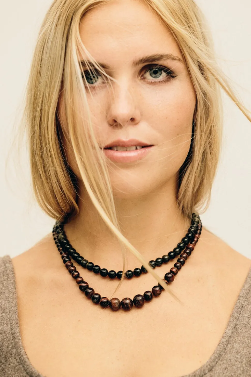 Tigereye Halskæde, Gold Plated