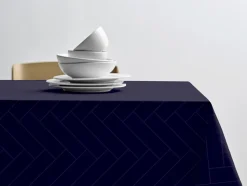 Tiles Damask Dug, Indigo, 140x270 cm