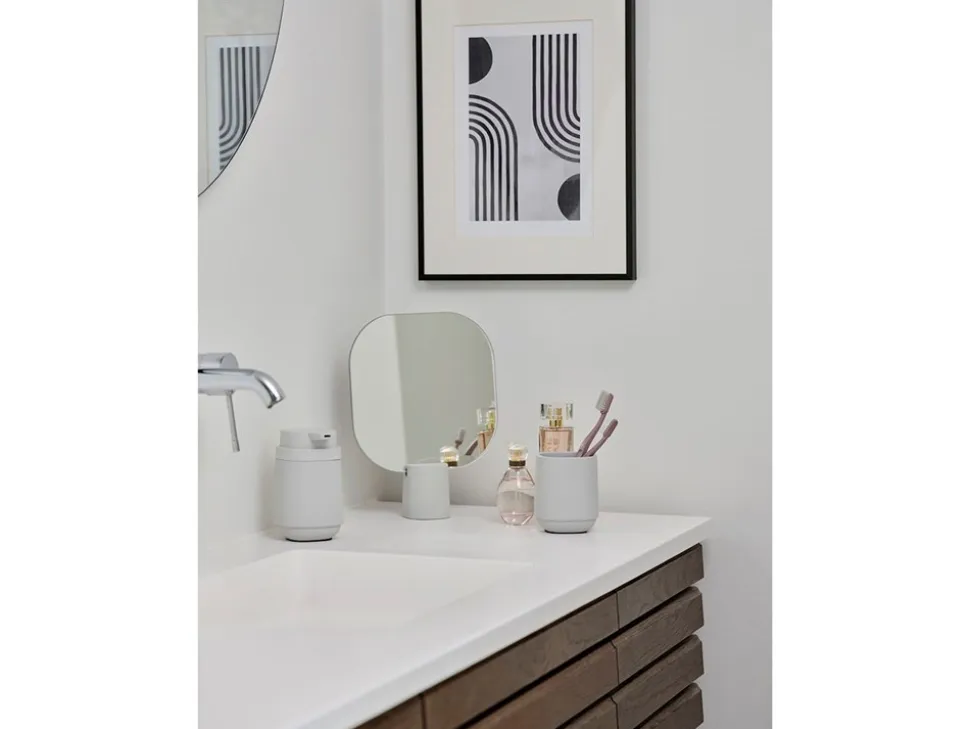 Time Bordspejl, Soft Grey, 20x26,5 cm